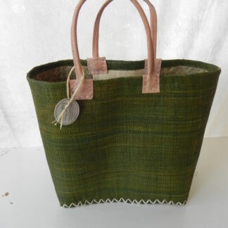 Korg vävd Raffia - Olivgrön