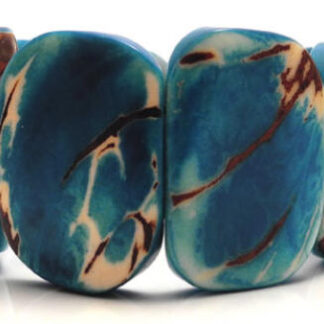 Armband TAGUA - turkos/natur
