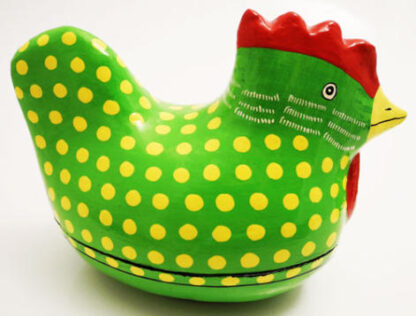 Dekorations ägg - grönt med gula prickar - Bild 4