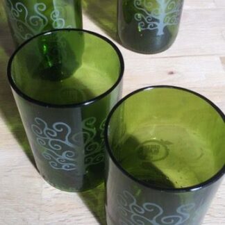 GLAS LIVETS TRÄD GRÖN 4-P