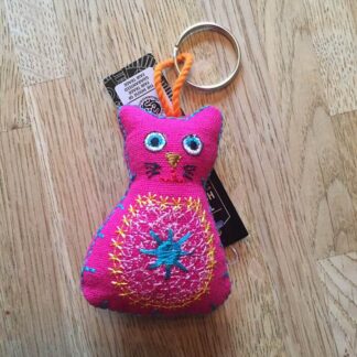 Nyckelring - katt rosa
