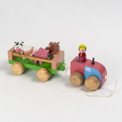 Traktor med chaufför och tamdjur - giftfria färger 1 - Bild 2