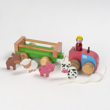 Traktor med chaufför och tamdjur - giftfria färger 1
