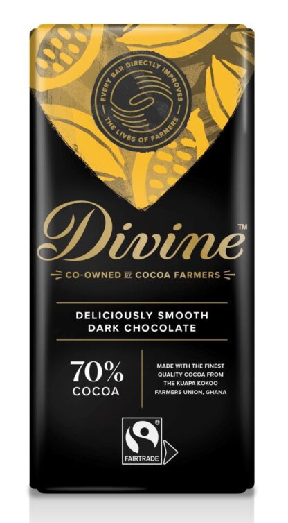 DIVINE DARK 70%, Mörk choklad - Fairtrade och Vegan
