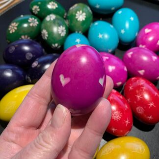 Ägg med mönster - Rosa - Täljsten