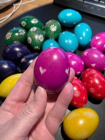 Ägg med mönster - Rosa - Täljsten