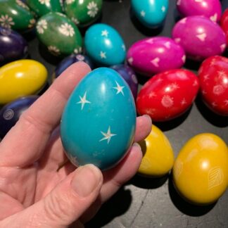 Ägg med mönster - Ljusblått - Täljsten