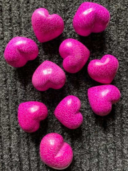 Rosa Täljstenshjärta med mönster - Täljsten Kenya - Bild 4