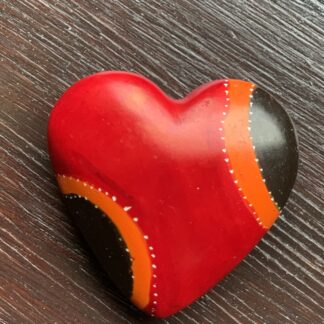 Täljstenshjärta Rött med mönster 5